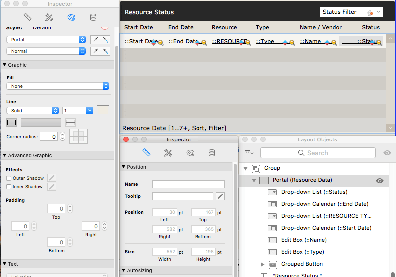 filemaker optimal layout size