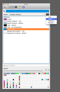 OpeningAPalette with Mac OS X Color Picker tool and FileMaker
