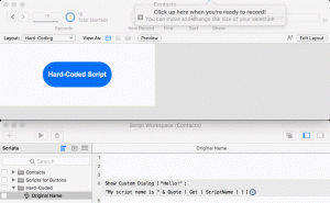 Animated GIF of renamed FileMaker script.